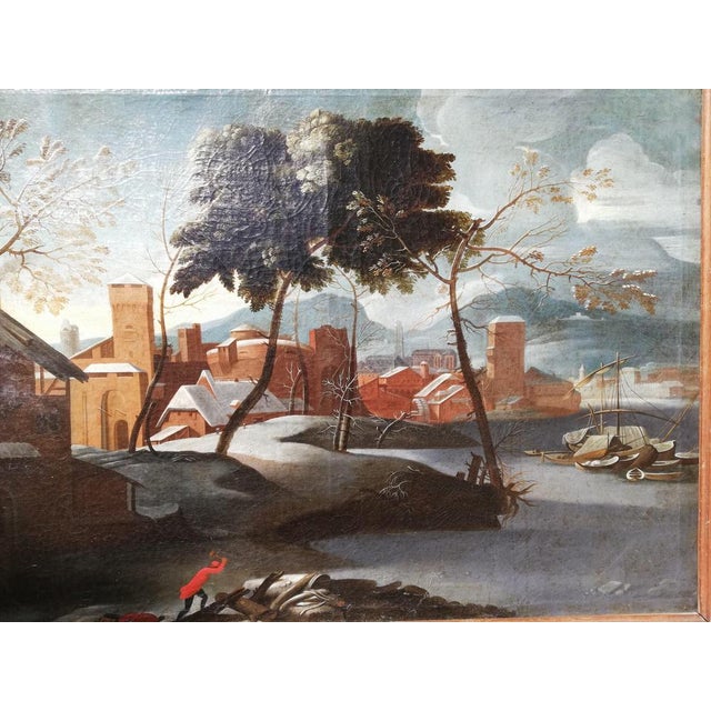 Baroque Flemish School Artist, Landscape, 17th Century, Oil on Canvas, Framed For Sale - Image 3 of 14