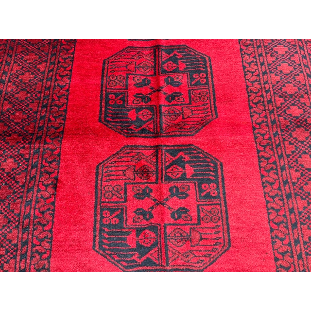 Vintage Afghan Ersari Turkmen Bokhara Rug, Large Guls - 6'8" X 4'2" For Sale - Image 13 of 17