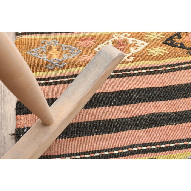 1970s Turkish Oushak Handmade Wool Cotton Red Kilim Runner Rug For Sale - Image 9 of 11
