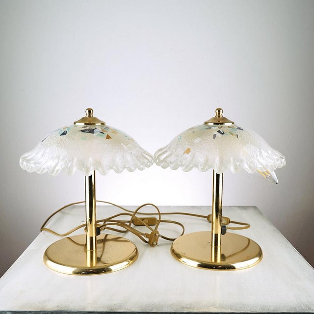 Murano Glass and Brass Table Lamps, Set of 3 For Sale - Image 9 of 9
