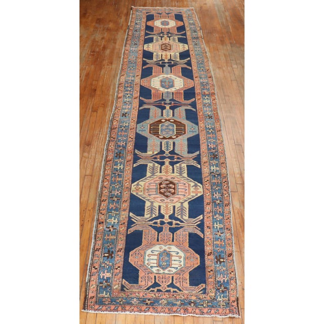 Late 19th Century Tribal Heriz Serapi Runner For Sale In New York - Image 6 of 6