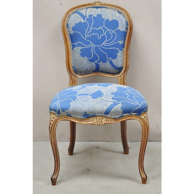 Vintage French Provincial Louis XV Leather Top Vanity Desk Mirror and