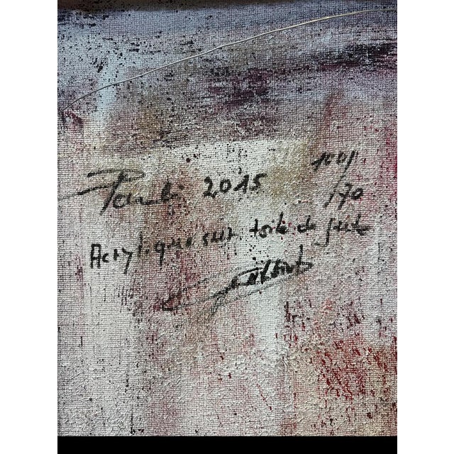 Charcoal Gilbert Pauli, Presence Collection No. 13, Acrylic on Jute, 2015 For Sale - Image 8 of 9