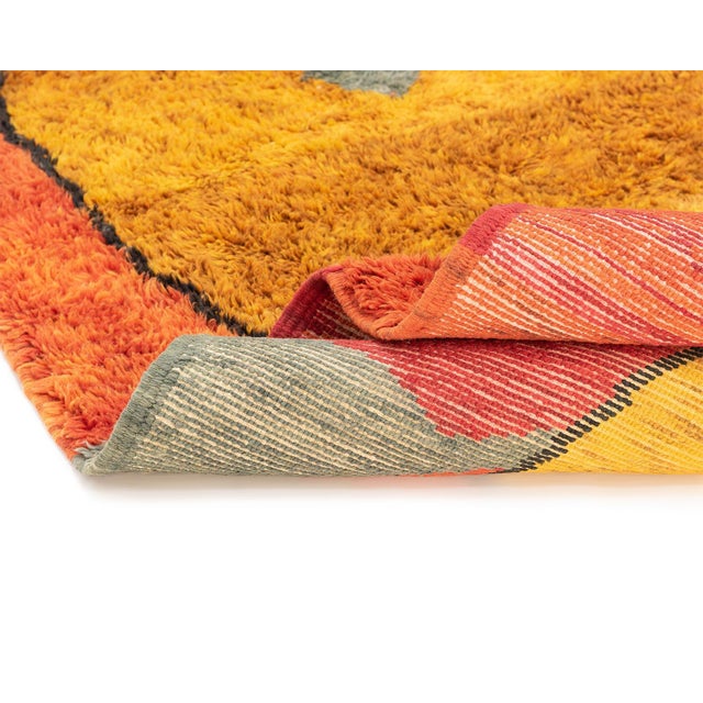 Textile Oversize Hand-Knotted Moroccan Wool Rug | 12'11" X 10'1" | One of a Kind For Sale - Image 7 of 11