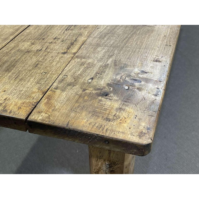 Early 20th Century Poplar Farmhouse Table For Sale - Image 13 of 14