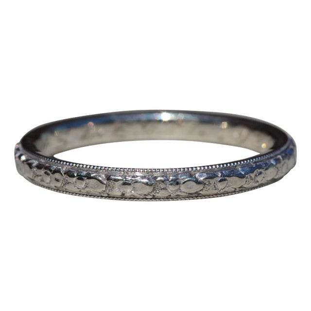 The Camargo: Antique Ladies Signed 18K Eternity Wedding Band For Sale