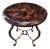 Regency Style Round Faux Tortoise Iron Base Side Table For Sale