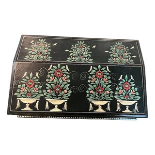 Vintage Hand Painted Slant Front Correspondence Box. For Sale