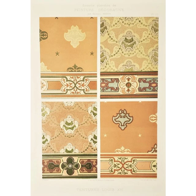 Rare Rare 1895 French Interior Wall Decor Designs, Large, Set of 3 For Sale In New York - Image 6 of 8