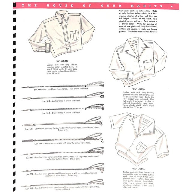Red Over the Top Sport Togs 1939 Apparel Arts Equestrian Catalog For Sale - Image 8 of 12
