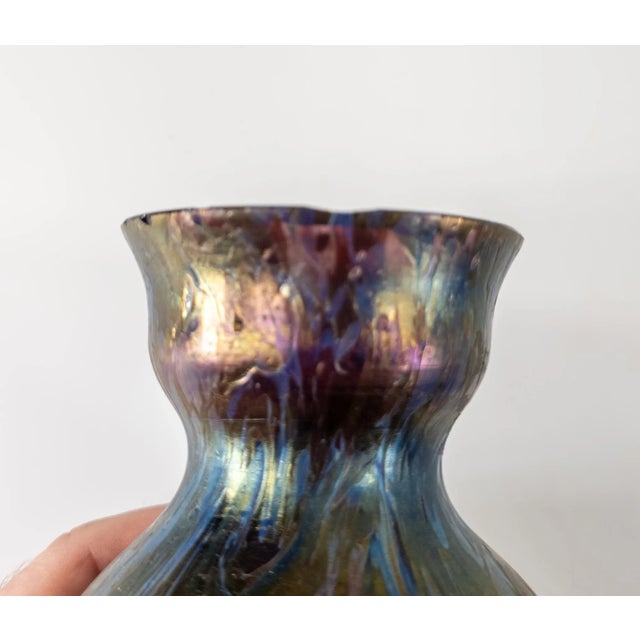 Glass Early 20th Century Bohemian Art Nouveau Glass Vase, Kralik or Loetz For Sale - Image 7 of 12