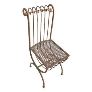 1940s or 50s Mid Century Mid-Century Modern Gold Gilt Iron Chair For Sale