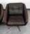 Mid Century Danish Modern Lounge Chairs Swivel Brown Leather Armchair Vintage For Sale - Image 9 of 12