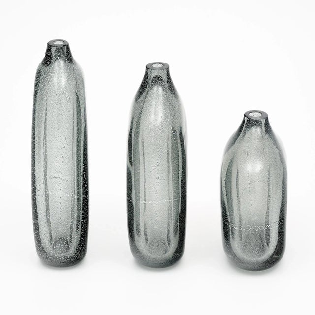 Modern Murano Glass Silver Voda Bottles For Sale - Image 3 of 9