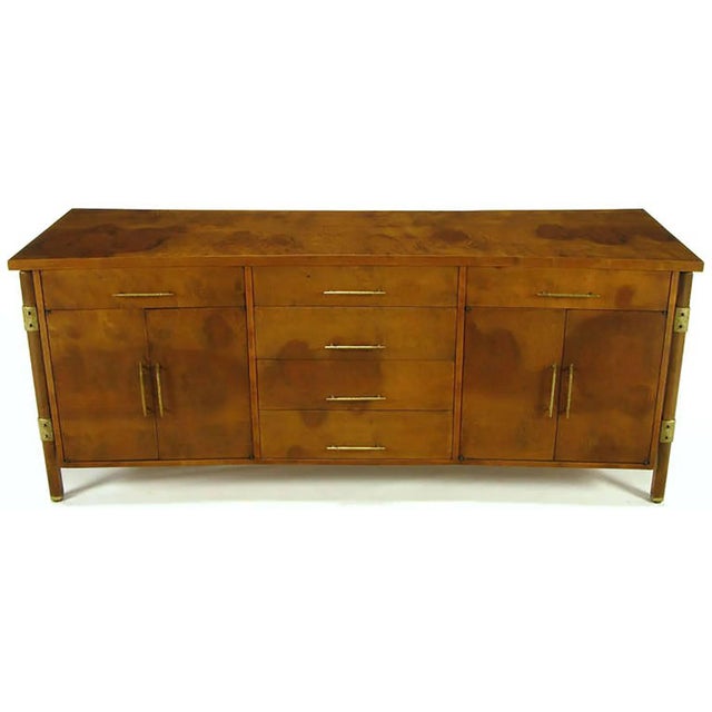 Harold Schwartz Harold M. Schwartz for Romweber Burled Sideboard With Floating Cabinet For Sale - Image 4 of 11