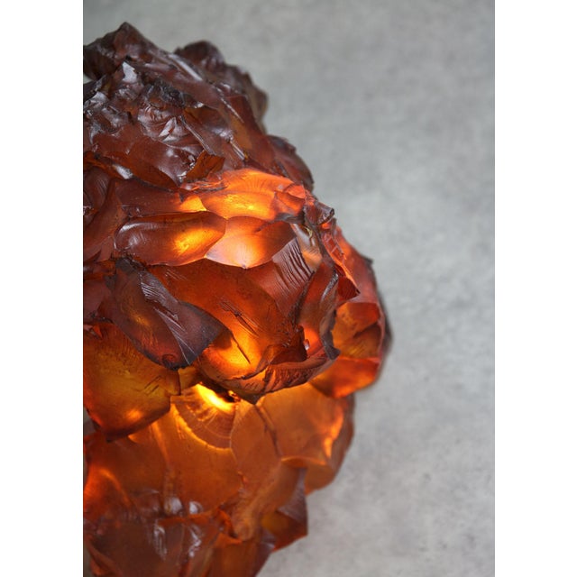 Vintage Italian Orange and Yellow Sculptural Lamps, 1970s, Set of 2 For Sale - Image 6 of 18