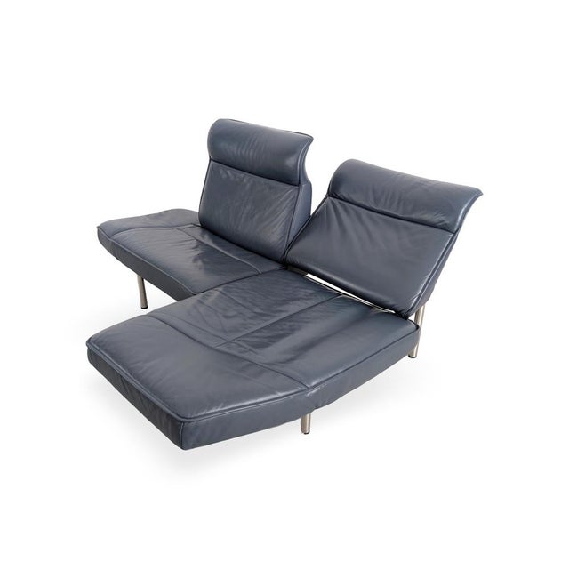Mid-Century Sofa DS 450 in Leather Black Blue from de Sede For Sale - Image 10 of 15