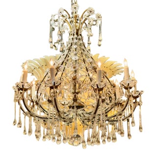 19th C. French Beaded Crystal Basket Chandelier For Sale