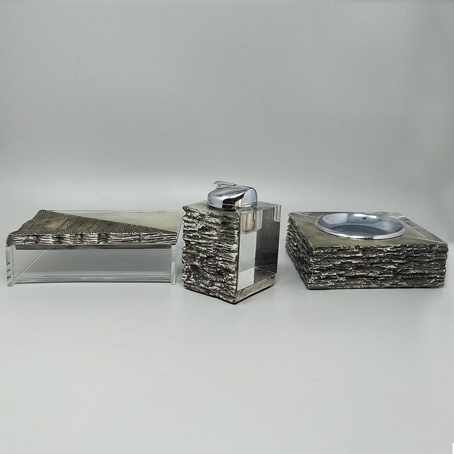 Vintage Italian Brutalist Smoking Set, 1970s, Set of 3 For Sale - Image 10 of 10