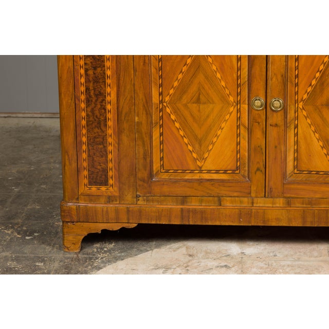 French 19th Century Walnut Buffet with Burled Drawers and Inlaid Doors For Sale - Image 9 of 12