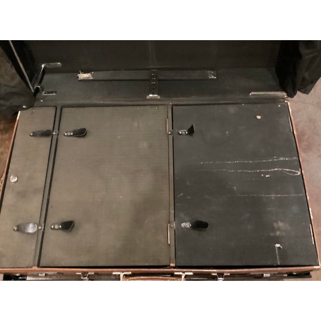 Early 20th C Leather Trunk Repurposed as a Coffee W Glass Top For Sale - Image 10 of 11