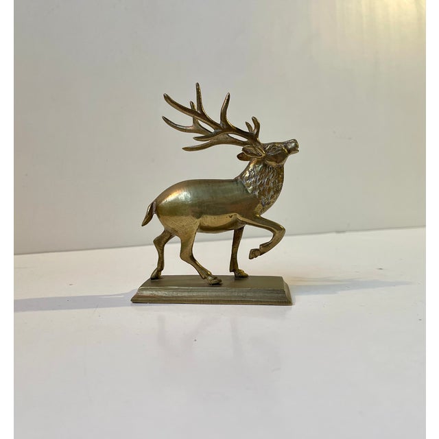 Vintage Brass Deer Figurine, 1980s For Sale - Image 9 of 9