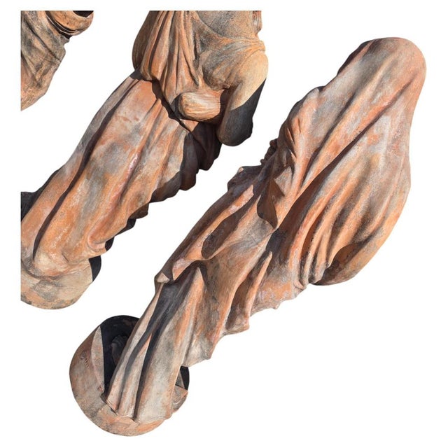 Brown Monumental Sculptures in Terracotta from Impruneta, Set of 4 For Sale - Image 8 of 9
