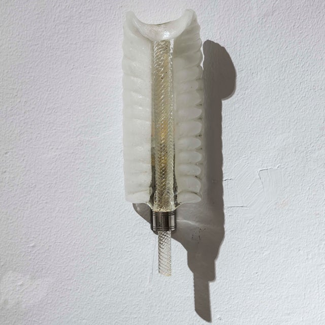 Murano Glass Leaf Wall Light attributed to André Arbus for Barovier & Toso, 1950s For Sale - Image 13 of 13
