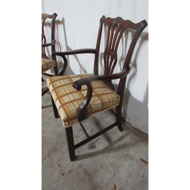 1940s Set Eight Mahogany Dining Room Chippendale Chairs For Sale - Image 13 of 14