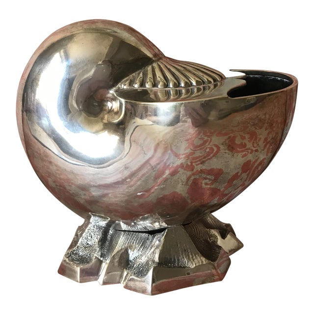Late 19th Century Victorian Silver Nautilus Spoon Warmer For Sale