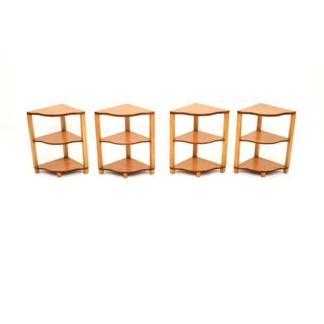 Brown Art Deco Birds Eye Maple Nesting Tables, 1930s, Set of 5 For Sale - Image 8 of 13