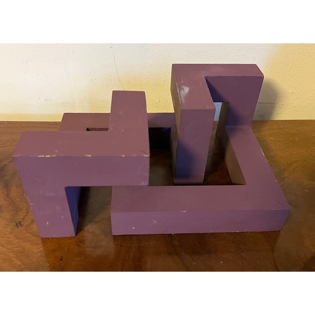 David Seccombe (New York City 1930 - 2022) Mid-Century Modernist Abstract Paint Decorated Wood Table Sculpture Circa 1960 For Sale - Image 4 of 18