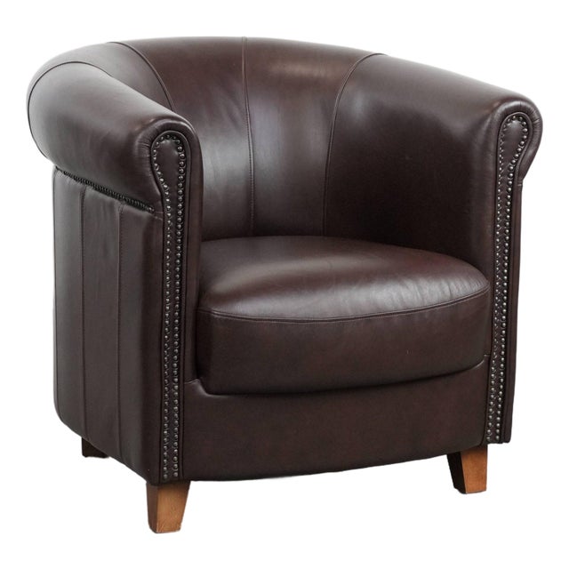 Club Chair in Cowhide Leather For Sale