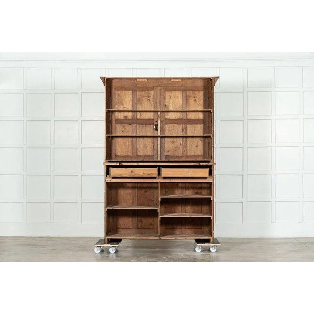 English Oak Housekeeper's Cabinet, 1900s For Sale - Image 12 of 13