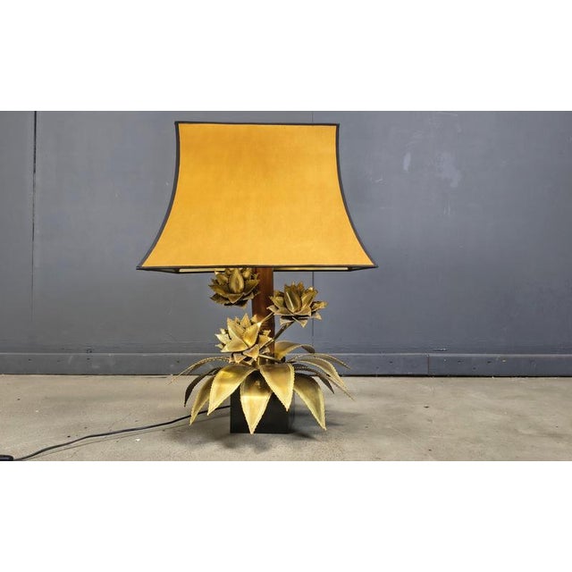 Floral Table Lamp from Maison Jansen, 1970s For Sale - Image 11 of 12