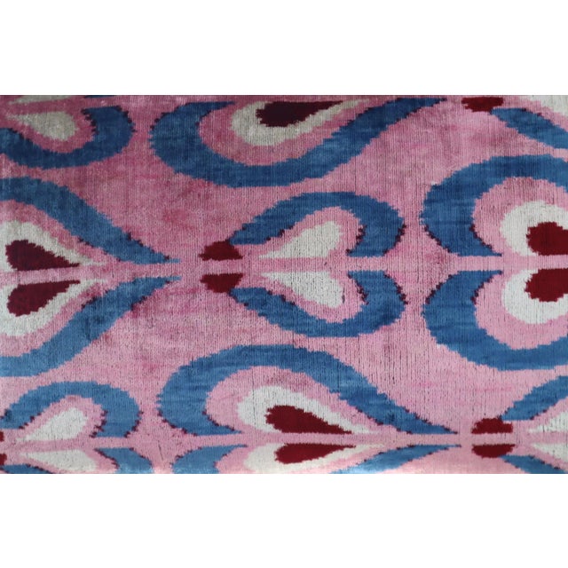 Mid-Century Modern Handmade Pink Silk Velvet Throw Pillow & Down Insert For Sale - Image 3 of 12