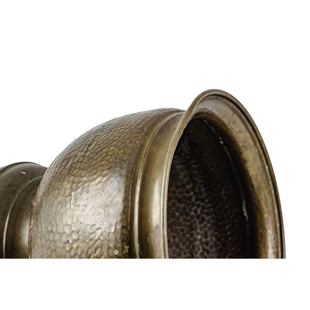 Vintage Hammered Brass Hollywood Regency Cachepot Planter For Sale - Image 9 of 13