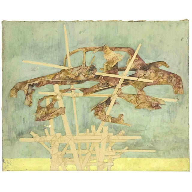 Modern Leo Guida, Abstract Composition, Oil on Canvas, 1970s For Sale - Image 3 of 3