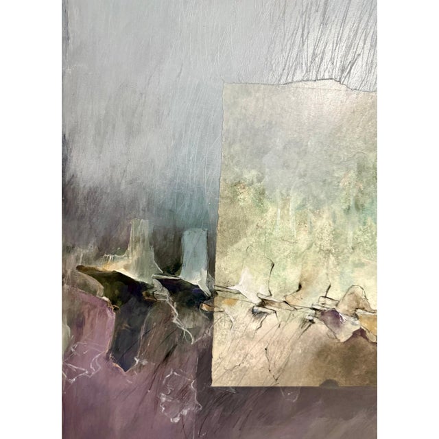 Katherine Chang Liu, Mixed Media Asian Abstract Collage Painting Katherine Chang Liu Chinese American, 1999 For Sale - Image 12 of 13