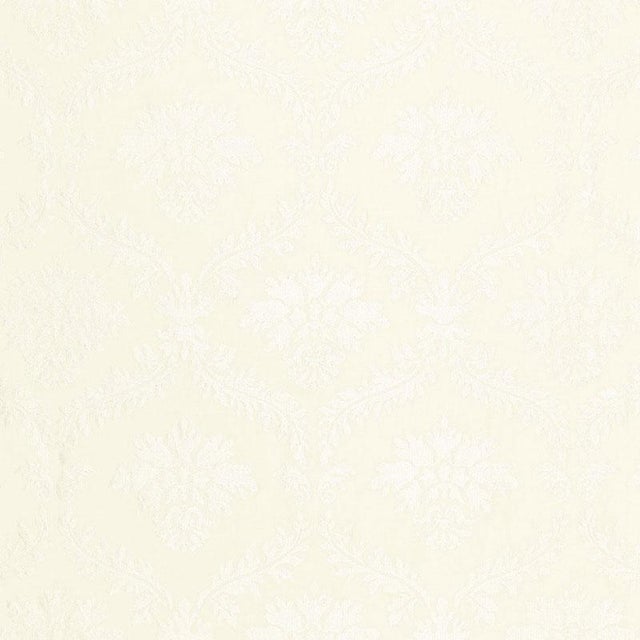 Schumacher Valbonne Linen Embroidery Fabric in Blanc For Sale