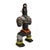 Carved vintage wooden Nigerian doll adorned with intricate beadwork in a vibrant palette of ivory, black, orange, yellow,...
