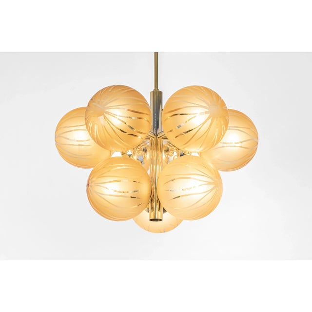 Emperor Sputnik Opal Glass Globes Chandelier from Kaiser Idell / Kaiser Leuchten, Germany, 1970s For Sale - Image 6 of 12