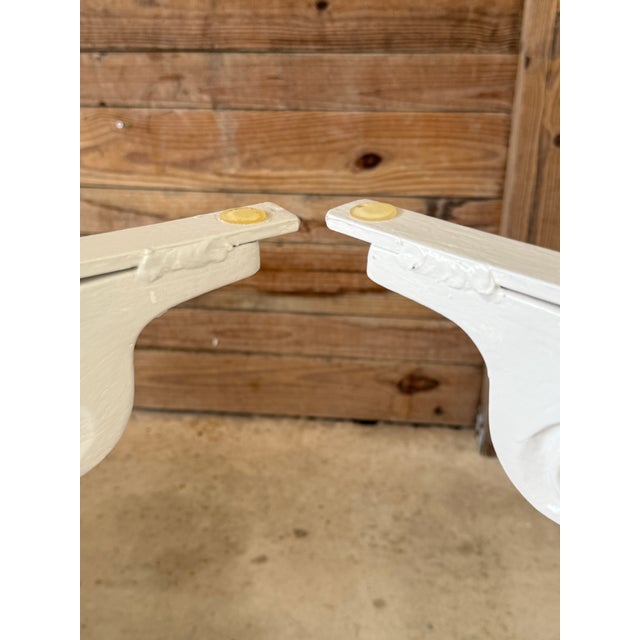 White Mid-20th Century White Painted Aluminum Scroll Table Bases – Pair For Sale - Image 8 of 12