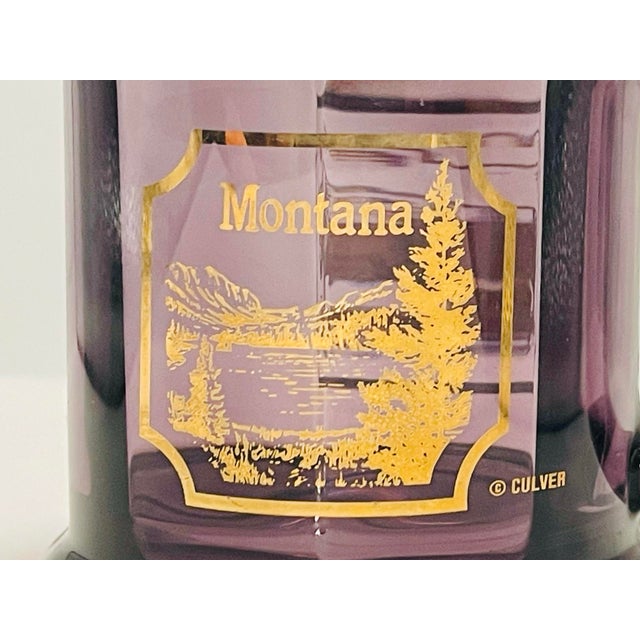 1970’s Culver Beveled Amethyst Glass Mug For Sale - Image 9 of 11