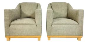 Pair of Custom Lounge Chairs Made in Usa, Circa 1960s