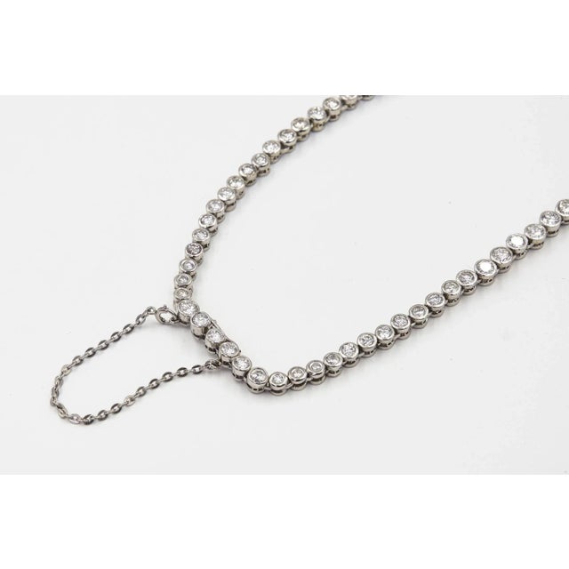 Diamond Tennis White Gold Necklace For Sale - Image 10 of 12