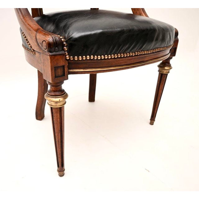 Black Antique French Empire Desk Chair, 1810 For Sale - Image 8 of 11