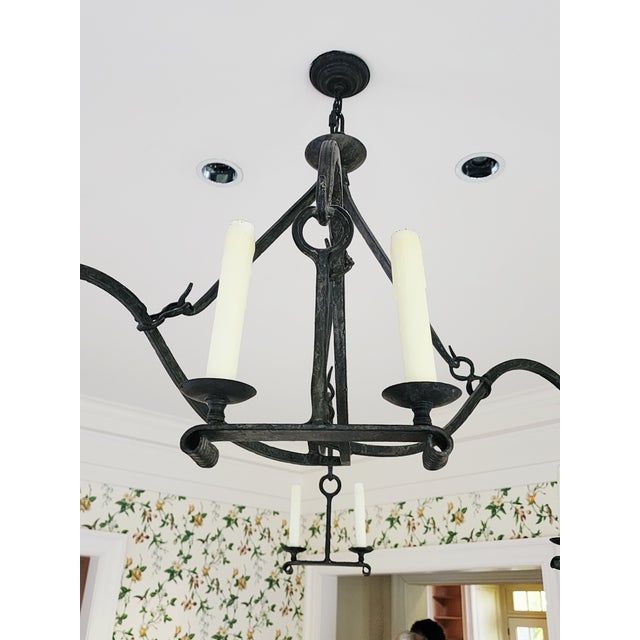 2000 - 2009 Dennis & Leen Gothic Iron Chandelier For Sale - Image 5 of 9
