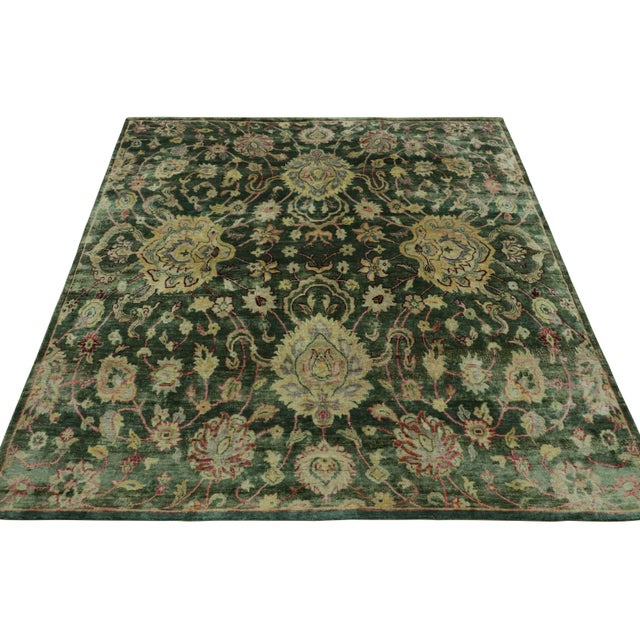 Contemporary Oushak Square Wool & Natural Silk Rug by Rug & Kilim, India For Sale In New York - Image 6 of 7