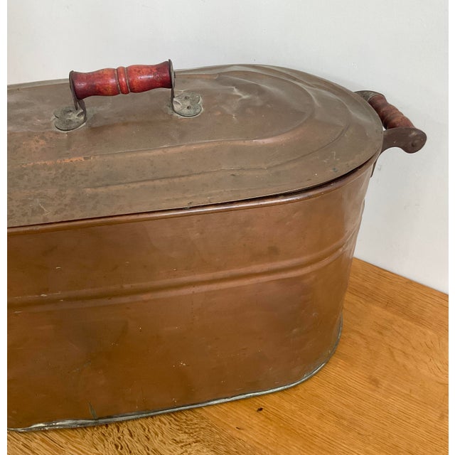 Antique Copper Boiler Tub With Lid For Sale - Image 15 of 18